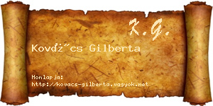 Kovács Gilberta névjegykártya